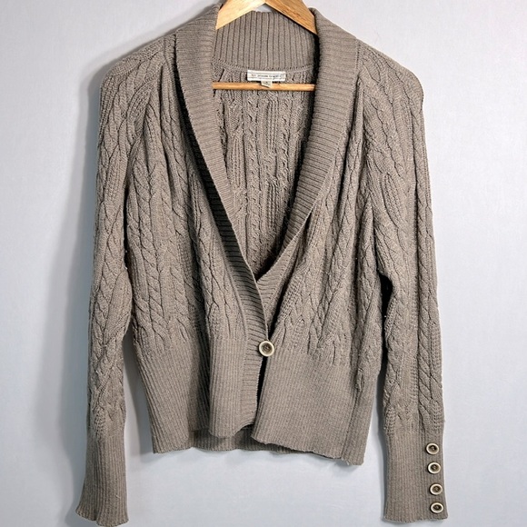St John Sport Cable Knit Wrap Cardigan Sweater size S - Picture 1 of 10